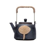 Hervidor de Viaje Juego De Té Con Tetera De Cerámica Retro Con Mango, Estilo Japonés, Pintada A Mano En Oro. Tetera Verde