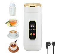 Hervidor de Viaje Pequeño, 450ml Mini Hervidor con 6 Ajustes de Temperatura LED Indicador de Temperatura en Tiempo Real Eléctrico Portátil para Té, Leche de Bebé, Zafé, Camping