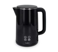 Hervidor eléctrico | 1.7 l | Plástico | Negro | 50,60,70,80,90,100 °C | Indicador de Temperatura | Rotable 360 Grados | Elemento Calefactor Oculto | Controlador Strix® | Protección contra ebullición