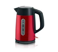 Hervidor Eléctrico 1,7L 2400W Acero Inoxidable Rojo Negro Indicador Agua Protección Sobrecalentamiento