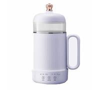 Hervidor eléctrico, 600 ml Mini tetera engrosada automática Tetera de flores Control de temperatura Hervidores 8H Aislamiento 3 niveles de cocción fina Acero inoxidable 304(Purple)
