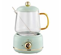 Hervidor eléctrico, 600ML Mini HGlass Vidrio espesante automático Tetera de ebullición eléctrica multifunción Cocina bajo Ruido 360W(Green)