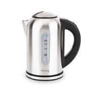 H.Koenig BOE50 Hervidor de Agua Eléctrico Pequeño, 2200W, Capacidad de 1.7 L, Base 360º Sin Cables, Temperatura Regulable hasta 100º en Tiempo Récord, Gris.