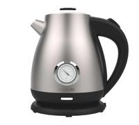 Cecotec Hervidor de Agua 1,7L Thermosense 620 Retro Steel. 2200 W de Potencia, Filtro Antical, Base 360°, Termómetro Analógico, Seguridad Doble, Acero Inoxidable 18/10