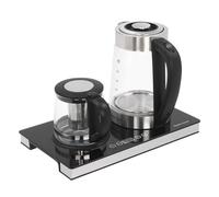 Hervidor eléctrico con ajuste de temperatura, 2,5 L + 1 L, tetera de vidrio, tetera eléctrica multifuncional con colador de té, 1800 W