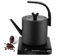 Hervidor Eléctrico Cuello de Cisne 1.0L - Acero Inoxidable 304, 100W de Hervido Rápido y Apagado Automático, Hervidor Precisión para Café y Té, Diseño Negro Mate Libre de BPA, Para Hogar y Oficina
