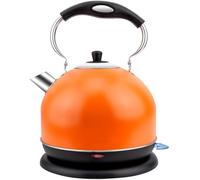 Hervidor eléctrico de acero inoxidable 304, calentador de té y agua caliente inalámbrico, apagado automático, filtro de malla extraíble, gran capacidad, anti-quemaduras, seco (color: naranja