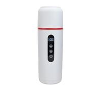 Hervidor eléctrico de coche de 500 ml, taza de viaje eléctrica LCD portátil, taza de viaje de acero inoxidable de doble pared, para vehículo 12 V 24 V USB 5 V (blanco)