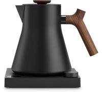 Hervidor Eléctrico de Té y Agua Fellow Corvo EKG Pro - Calentamiento Rápido, Control Preciso de Temperatura, Programación, Temporizador de Elaboración Integrado, EU Negro Mate con Mango de Nogal