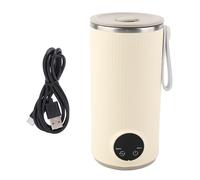 Hervidor Eléctrico de Viaje, Caldera de Agua Caliente de Acero Inoxidable de 400 Ml Recargable de 55 ° C, Tetera Eléctrica USB con Agitador Giratorio, Batería de Li Larga y