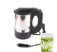 Hervidor eléctrico de viaje - Calentador de agua portátil de 500 ml | Taza de café para coche de acero inoxidable para camión, taza de agua con calefacción, botella de 12 V/24 V para viajes, camping y