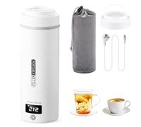 Hervidor eléctrico de viaje con ajuste de temperatura, hervidor de agua de viaje pequeño 520 ml, hervidor de agua portátil, mini taza de agua de acero inoxidable 316, apagado automático, para té, café