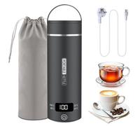 Hervidor eléctrico de viaje pequeño, 500 ml, hervidor de agua pequeño, para viajes, agua de cocción rápida, mini hervidor eléctrico, portátil, acero inoxidable 316 (Gris Oscuro)