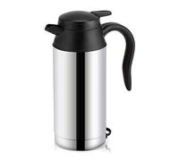 Hervidor eléctrico de viaje, portátil de 750 ml 12 V hervidor de agua para coche de acero inoxidable con taza de calefacción para coche de goma sellada para agua caliente