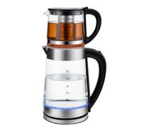 Hervidor eléctrico de vidrio, 2.5L, con tetera pequeña, 1800W, máquina de té, termo, para calentar el agua preparar café, leche en polvo, té de flores y frutas