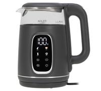 Hervidor eléctrico de vidrio Adler con control de temperatura - 1,7 L - Pantalla LED y control táctil - 5 programas de temperatura - Función de retención en caliente - 2200 W