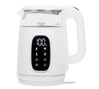 Hervidor eléctrico de vidrio Adler con control de temperatura - 1,7 L - Pantalla LED y control táctil - 5 programas de temperatura - Función de retención en caliente - 2200 W