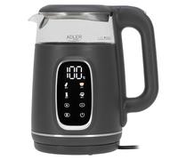 Hervidor eléctrico de vidrio Adler con control de temperatura - 1,7 L - Pantalla LED y control táctil - 5 programas de temperatura - Función de retención en caliente - 2200 W