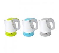 Hervidor eléctrico inalámbrico ELDOM C175 Potencia 1200 W, 0,9 l, Azul, en una pequeña cocina, estudio, residencia estudiantil