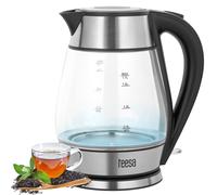 Hervidor eléctrico inalámbrico Teesa, de cristal, negro, 2200 W, 1,7 L