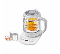 Hervidor eléctrico, Inteligente multifuncional alto vidrio de borosilicato H18 funciones calefacción tetera eléctrica función preservación del calor ebullición rápida acero inoxidable 304(3)