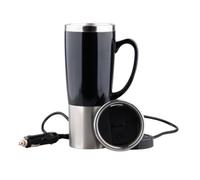 Hervidor Eléctrico para Coche 12 V de Acero Inoxidable, Negro | Capacidad 401 a 500ml, Plug And Play, Calentamiento Rápido, Aislamiento Térmico y Ahorro Energético