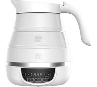 Hervidor eléctrico plegable de viaje, pantalla de temperatura, ajuste de varias velocidades, silicona de grado alimenticio, 600 ml, 110-220 V, mantiene el calor y se apaga automáticamente.