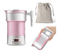 Hervidor Eléctrico Plegable, Hervidor De Viaje Portátil De Silicona, Hervidor De Temperatura Constante De 800 Ml, Hervidor Eléctrico para Acampar Al Aire Libre (Pink)