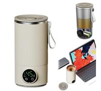 Hervidor Eléctrico Portátil de 350 Ml, Hervidor de Viaje Pequeño, Cafetera Portátil de Espuma de 6000 Mah con Calentamiento Rápido, Agitador Incorporado y con Control de Temperatura