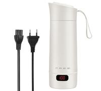 Hervidor eléctrico portátil de viaje, 400 ml, mini hervidor eléctrico, taza de agua eléctrica, taza de viaje con calefacción mit 4 temperaturas, hervidor eléctrico para té leche café