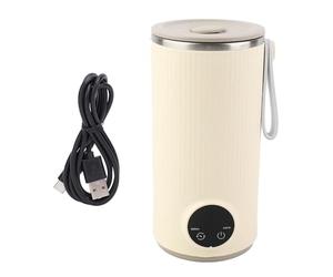 Hervidor Eléctrico Portátil, Mini Taza Calefactora de Acero Inoxidable Recargable por USB de 400 Ml con Agitador, Calentamiento Rápido a 55 ° C, Batería de 6000 Mah, para Viajes,