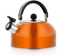 Hervidor esmaltado, Hervidor de acero inoxidable 2 litros con asa ergonómica, forma hemisférica, universal for cocinas inducción(Orange)