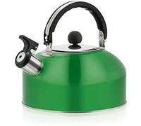Hervidor esmaltado, Hervidor hemisférico de acero inoxidable 2 litros con asa ergonómica, apto for cocinas inducción universales(Green)