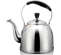 Hervidor esmaltado, Tetera de acero inoxidable con silbato, apta for estufa, base delgada, ligera, hierve el agua rápidamente, ideal for viajes(5.0L)