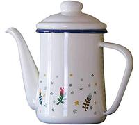 Hervidor esmaltado, Tetera esmaltada de metal for café, té y agua caliente, hervidor 600 ml alta capacidad, cafetera manual, aceitera