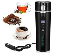 Hervidor para taza de viaje para automóvil Taza de agua calentada para vehículos eléctricos de 24 V/12 V Temperatura de calentamiento rápido Taza calefactora para automóvil ajustable, 450 ml