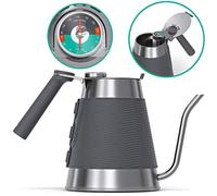 Coffee Gator Hervidor True Brew Hervidor Profesional con Boca Cuello de Cisne de precisión, termómetro Integrado y Tapa de llenado rápido - para Todas Las cocinas, Incluso inducción - 1,6l