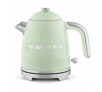 Hervidor vintage sweiss kts7 de 1 l en acero inoxidable con calentamiento rápido, verde