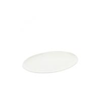 Hervit Bandeja ovalada plana grande para servir porcelana blanca 36 x 27 cm