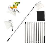 Heryamess Recogedor de frutas de 4,2 m con mango telescópico, recogedor de cerezas, recogedor de manzanas con bolsa de algodón, recogedor de manzanas con mango telescópico para recoger frutas