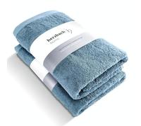 herzbach home Juego de 2 Toallas de Ducha Premium 70 x 140 cm (Azul) - Grandes, Suaves & Toallas de Ducha absorbentes - 100% algodón Natural