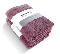 herzbach home Juego de 2 Toallas de Ducha Premium 70 x 140 cm (Malva) - Grandes, Suaves & Toallas de Ducha absorbentes - 100% algodón Natural