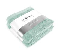 herzbach home Juego de 2 Toallas de Mano Premium de 50 x 100 cm (Menta), Suave y Absorbente, 100% algodón Natural