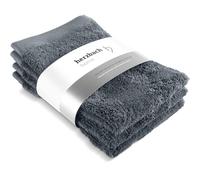 herzbach home Juego de 3 Toallas para Invitados 30 x 50 cm (Antracita), Suave & Toallas absorbentes para huéspedes de Primera Calidad - 100% algodón Natural