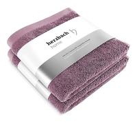 herzbach home Toallas Premium 50 x 100 cm Juego de 2 (Malva), Toallas Suaves y absorbentes - 100% algodón Natural