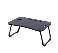 Herzberg HG04173, Escritorio Plegable con Portavasos y Soporte para Tableta, Escritorio Ergonómico y Versátil para Trabajo y Ocio, en MDF y Metal Termolacado, Espacioso y Portátil