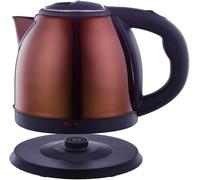 Herzberg, HG5011-COP, Hervidor eléctrico 1,8L INOX sin Cable Cobre, Resistencia de Fondo Plano 1500W, Apagado automático, Nivel de llenado Exterior, Filtro Integrado, Base a 360