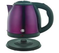 Herzberg, HG5011-PUR, Hervidor eléctrico 1,8L INOX inalámbrico Violeta, Resistencia de Fondo Plano 1500W, Apagado automático, Nivel de llenado Exterior, Filtro Integrado, Base a 360