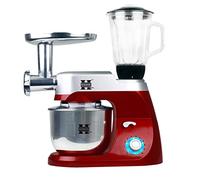 Herzberg HG5029-GRIS HG5029-GRIS-Robot de pastelería Profesional función Turbo-Robot amasador multifunción 3 en 1 Gris, Acero