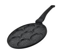 Herzberg,HGCP267HO, Sartén para crepas y galettes antiadherente de mármol, 7 espacios, Ideal para Cocción Saludable, Resistente a Rayaduras, Fácil de Limpiar, 26 cm, color negro